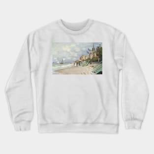 The Beach in Trouville by Claude Monet Crewneck Sweatshirt